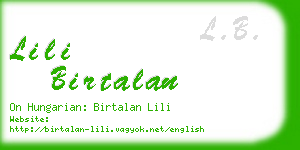 lili birtalan business card